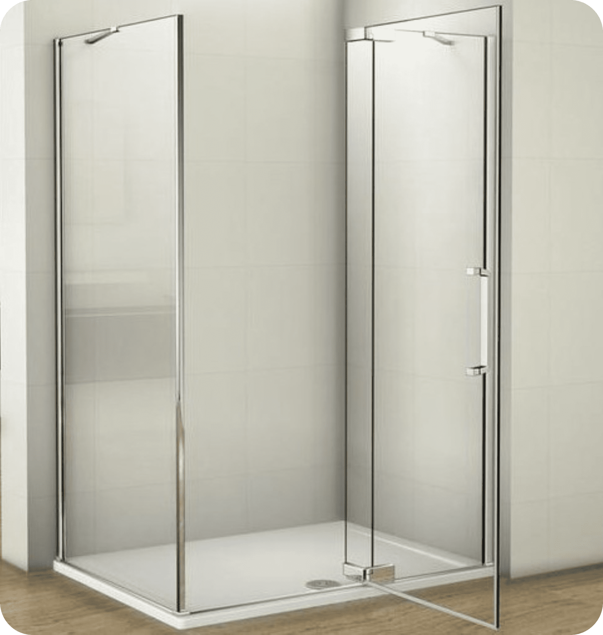 Accord Frameless 8mm Hinged Door Corner Shower Enclosure