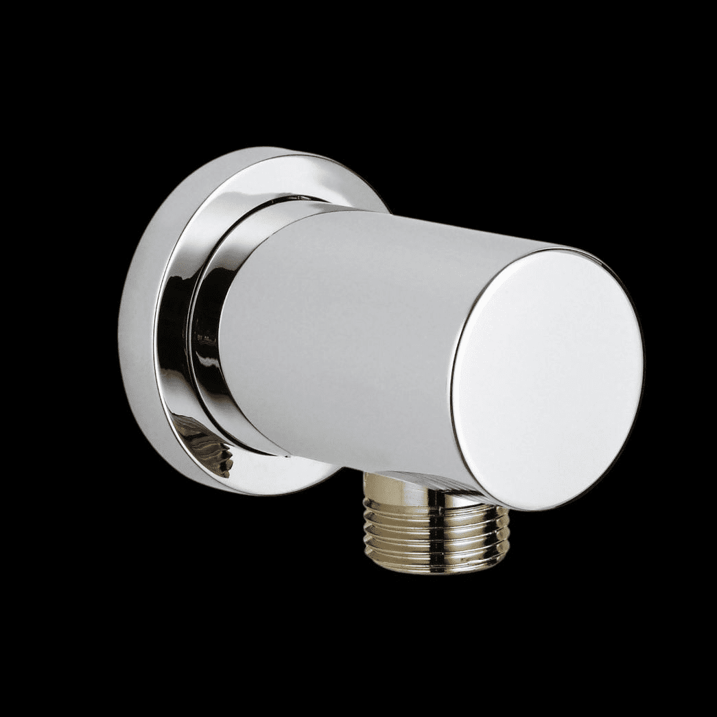 Aquatec Chrome Round Wall Plate Elbow