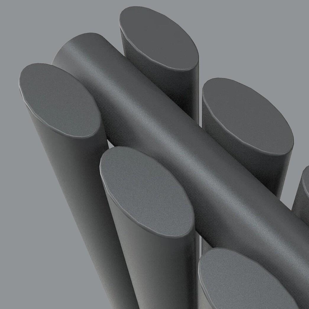 Icon 600mm Horizontal Double Oval Bar Radiator - Matt Black Bar Detail