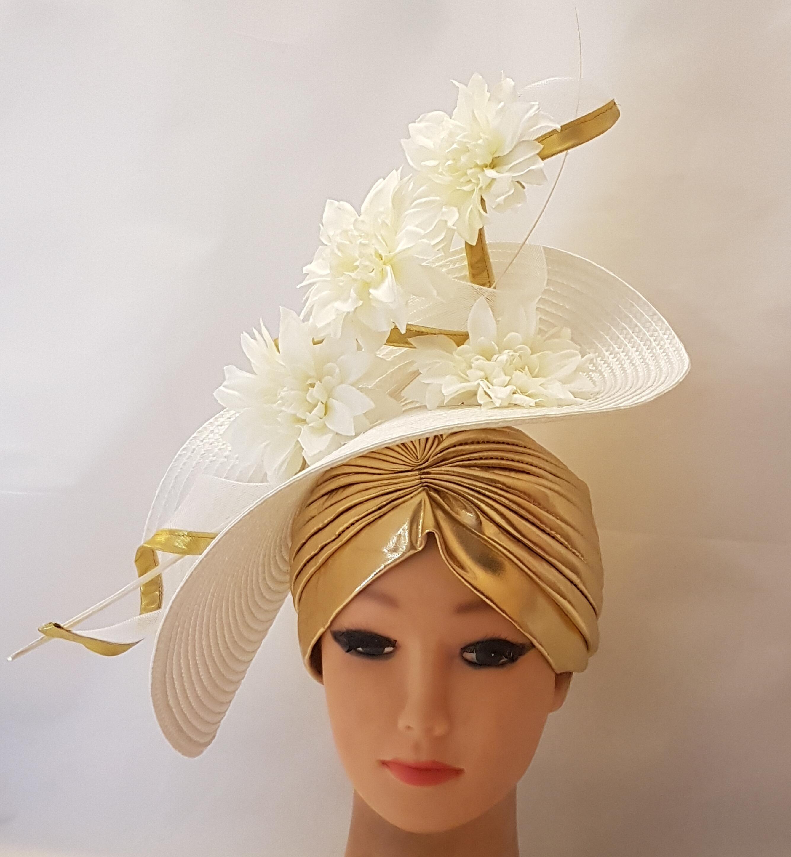 Gold Feather hat fascinator