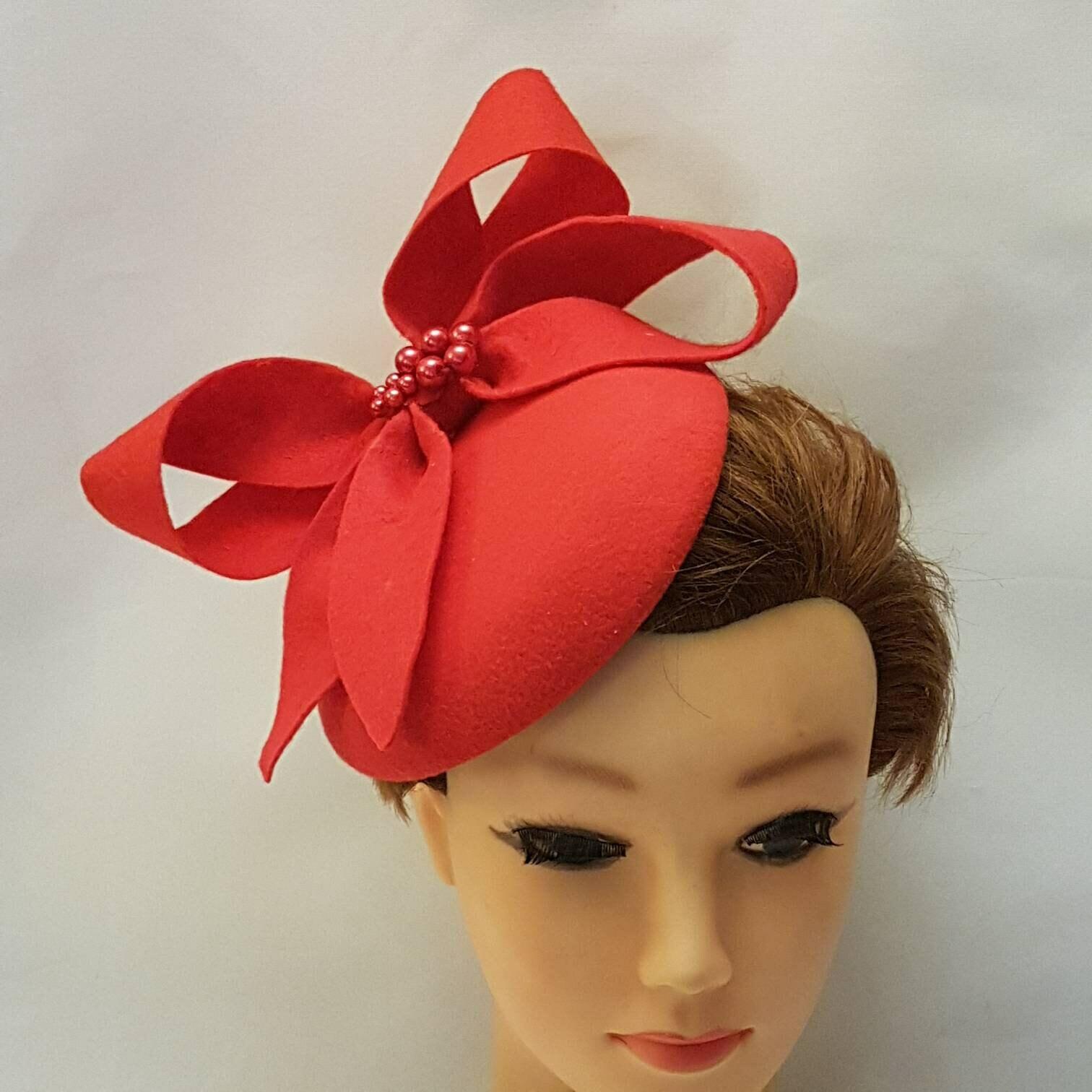Red Fascinator