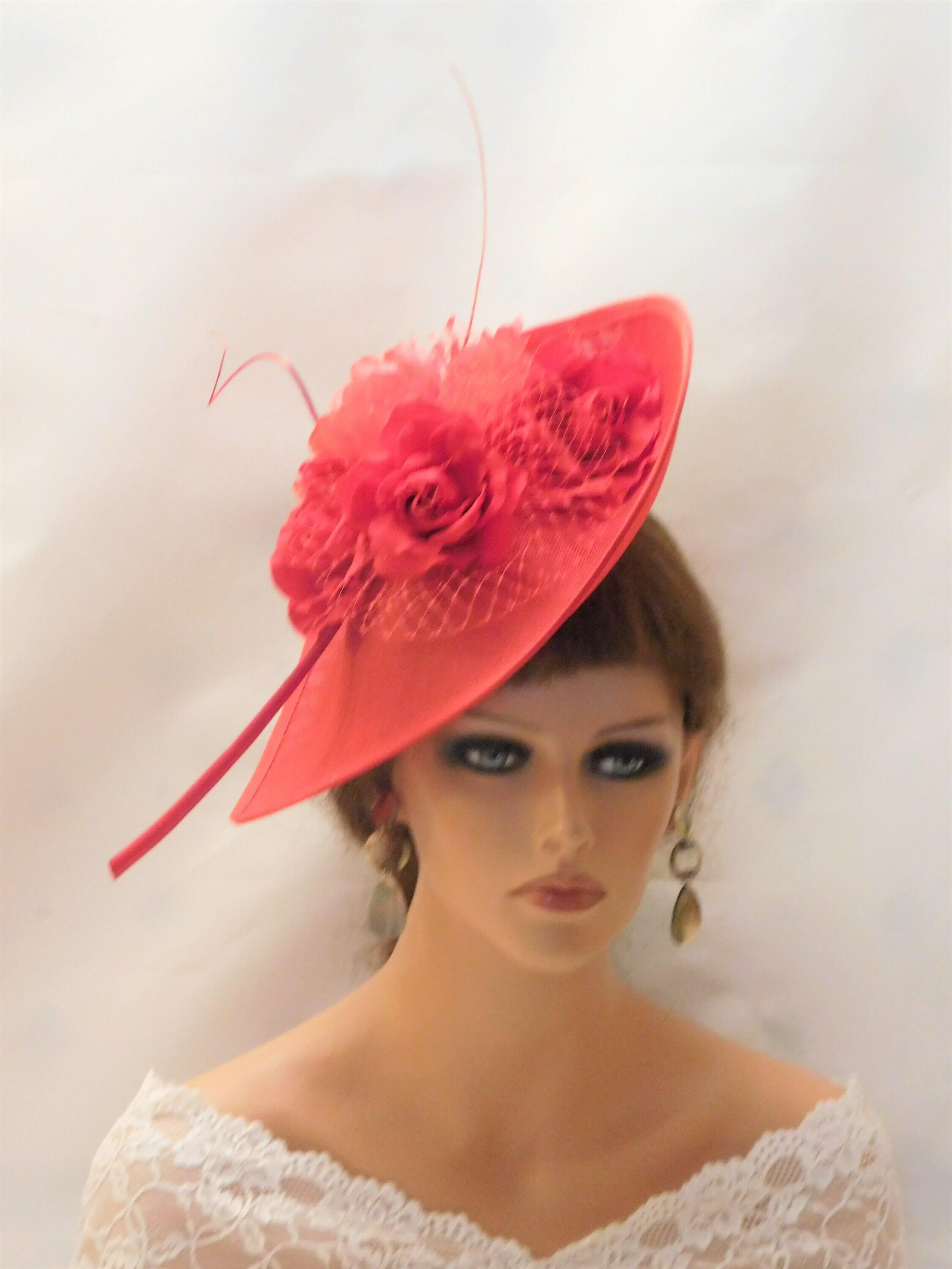 RED FASCINATOR HAT