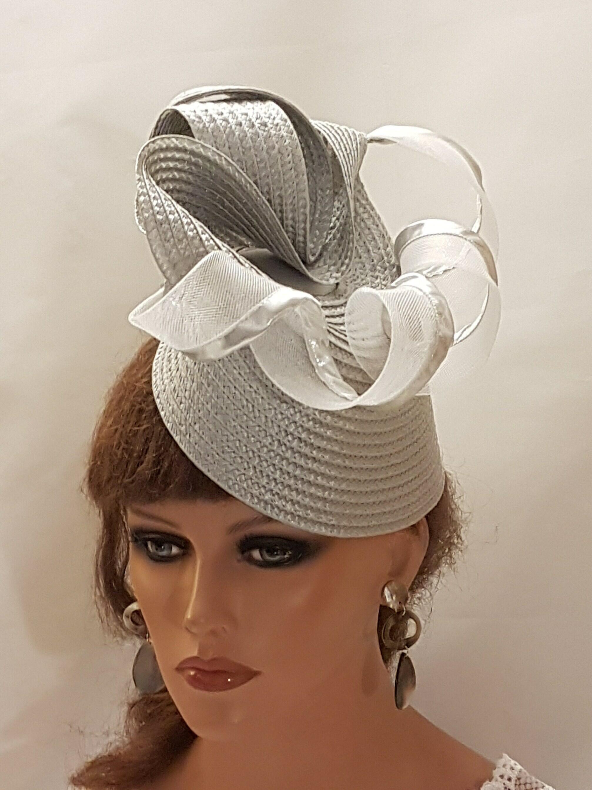Silver Grey wedding hat for mother of the bride