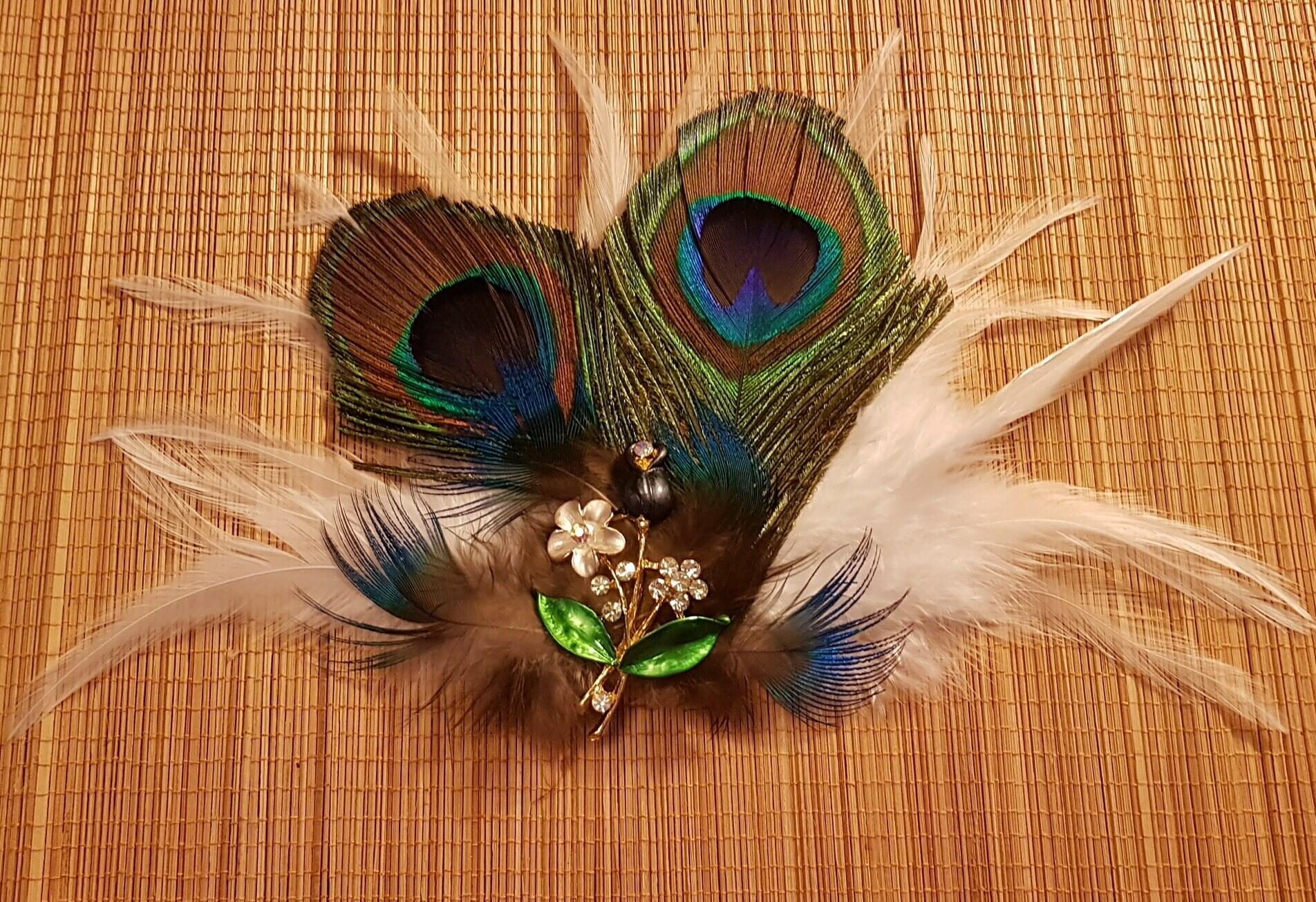 Hair clip feather fascinator