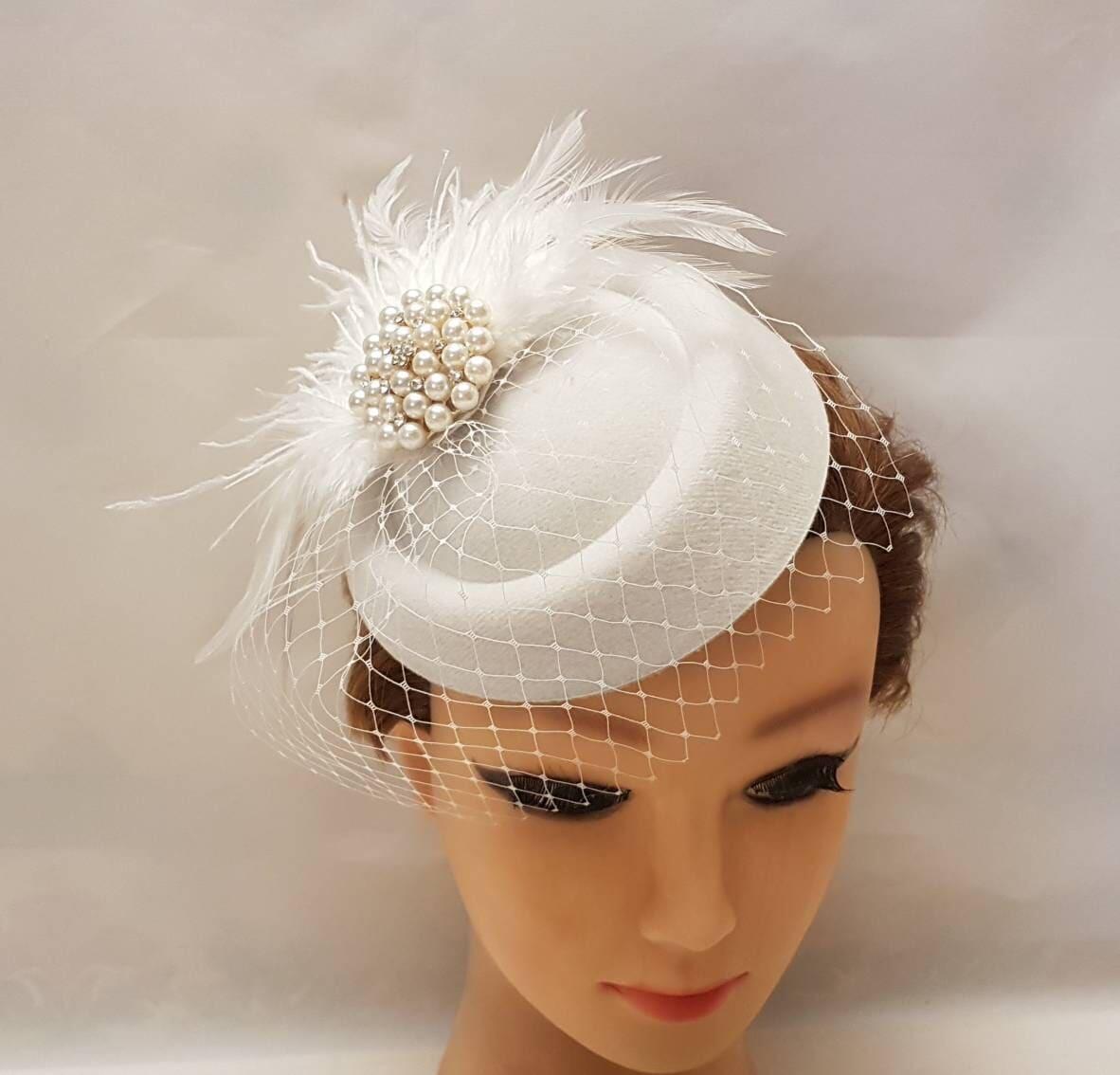 Bridal pillbox hat Fascinator