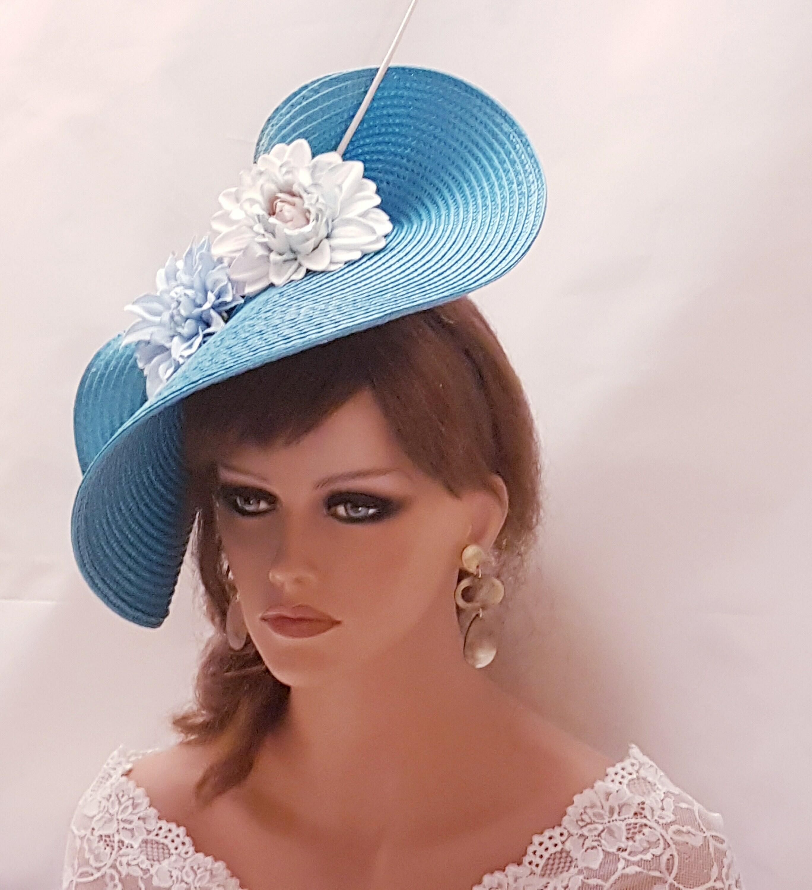Blue hat fascinator