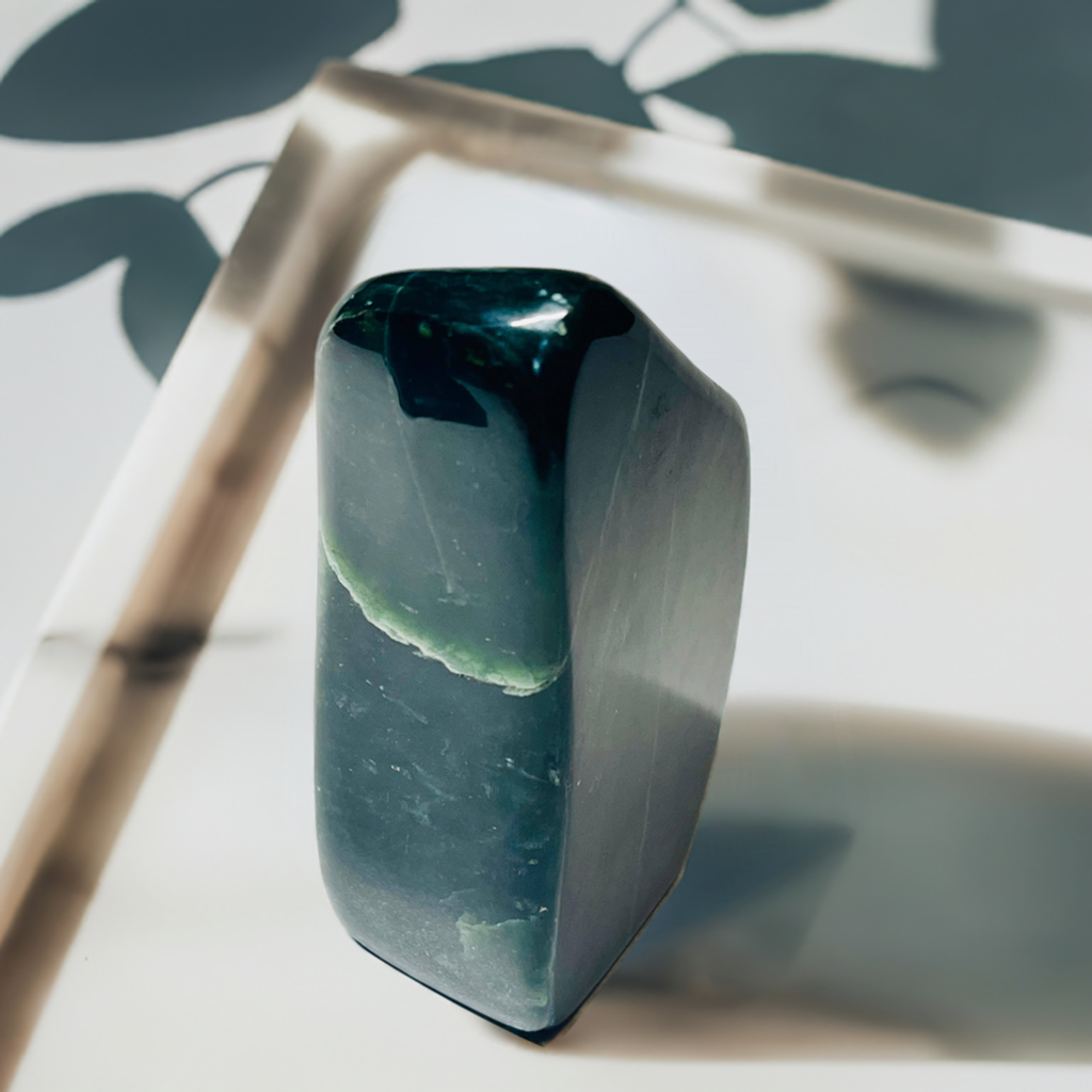 Dark Green Nephrite Jade Crystal