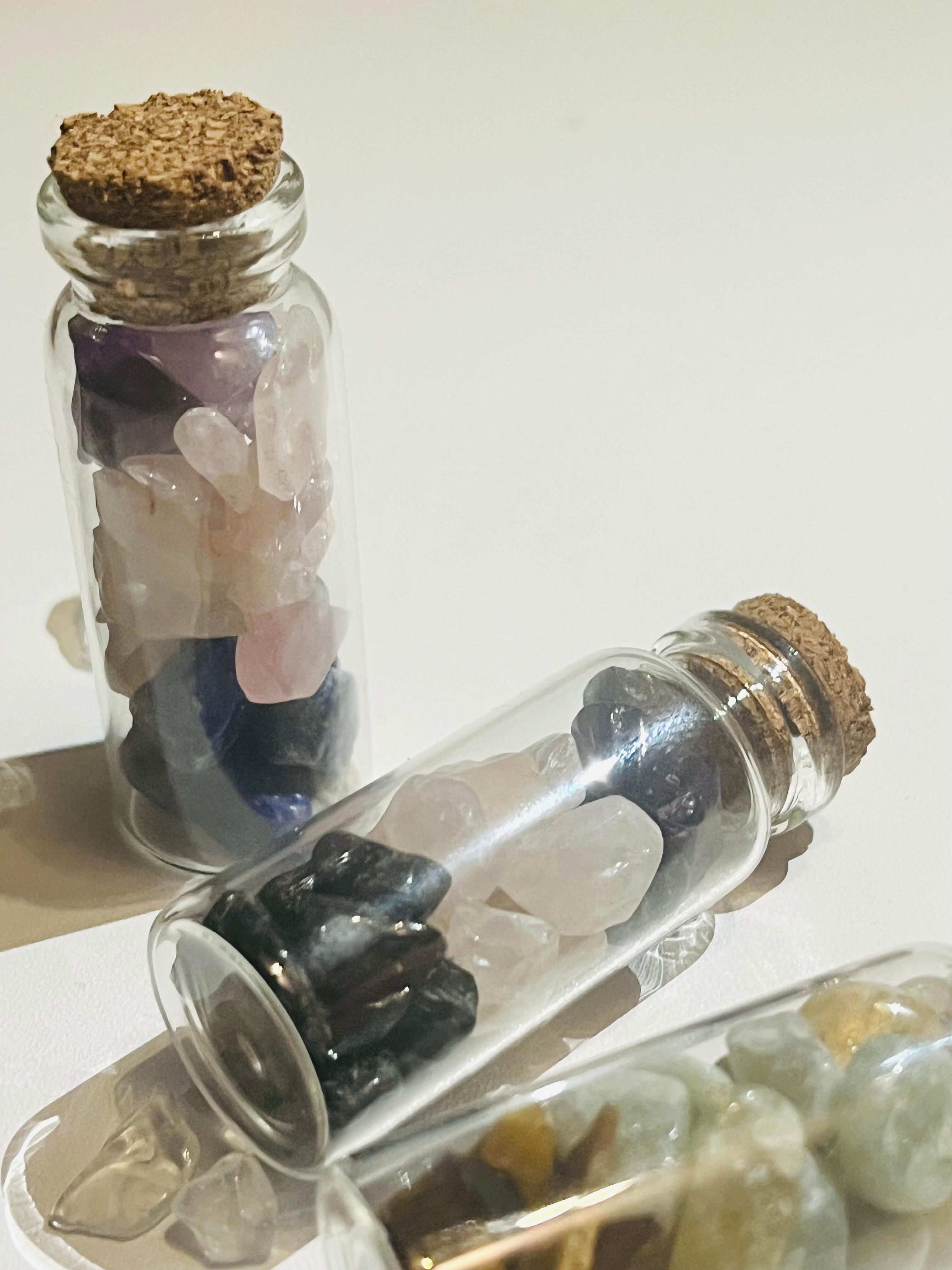 Chakra crystal chips jar