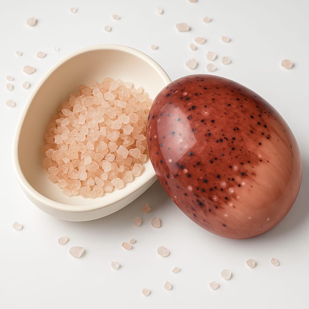 Rose Quartz Crystal chips displayed in a bowl