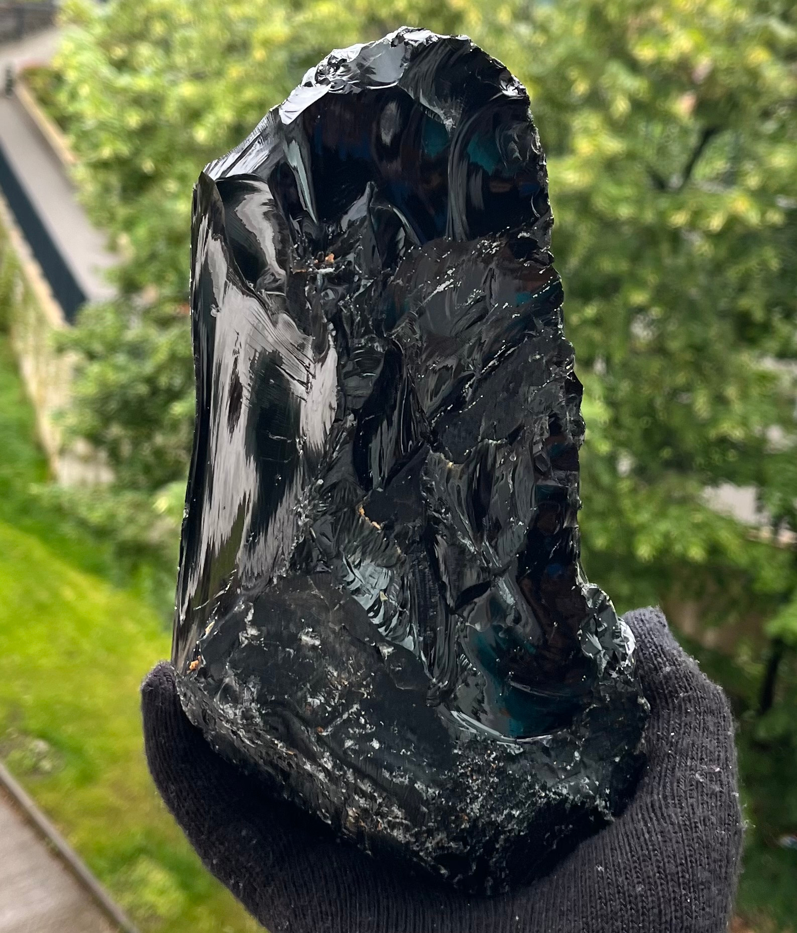 Black Obsidian Natural Crystal Tower for protection