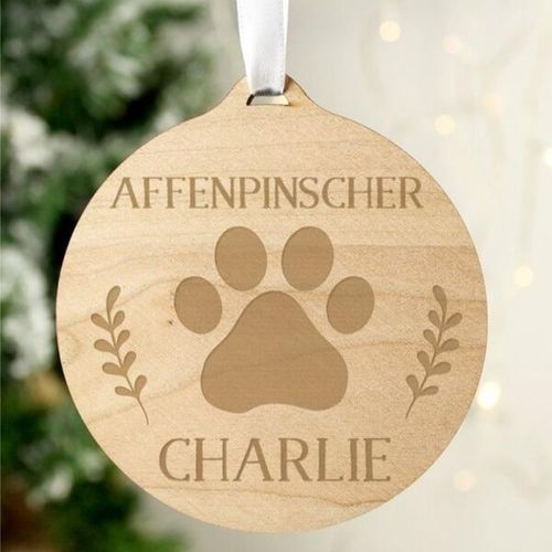 Affenpinscher Personalised Wooden Hanging Decoration