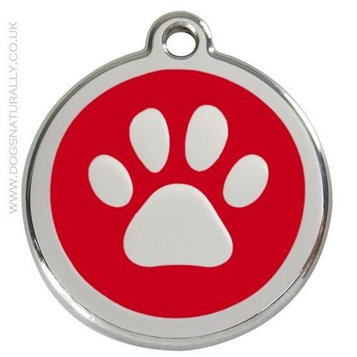 Red Dingo - Red Paw Print Tags - 3 Sizes