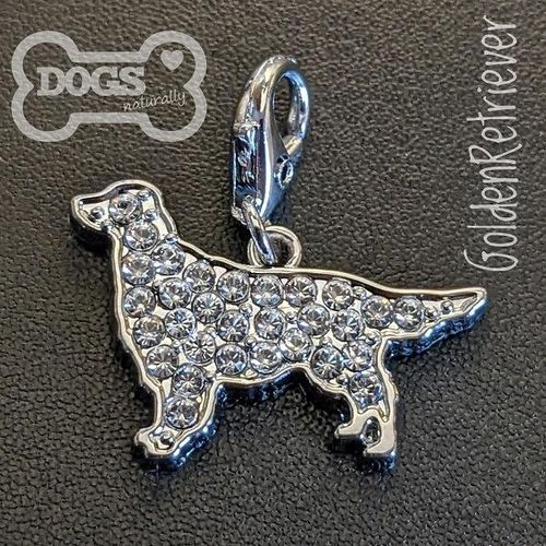 Golden Retriever Crystal Dog Charm