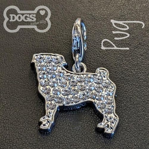 Pug Crystal Dog Charm