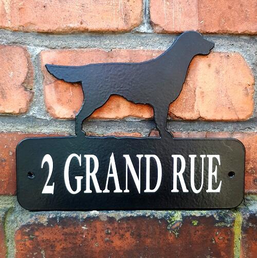Dog Lover House Sign Plate - Flat Coated Retriever