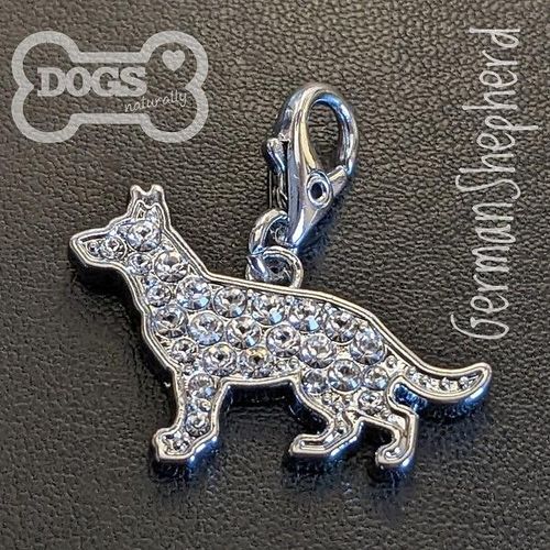 German Shepherd Crystal Dog Charm