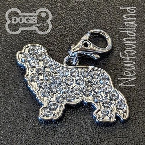 Newfoundland Crystal Dog Charm