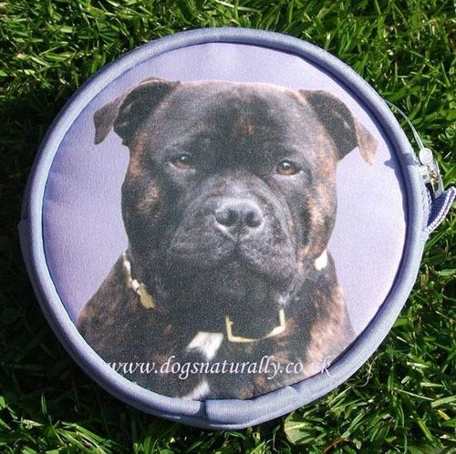 Brindle Staffie Dog Purse Lilac