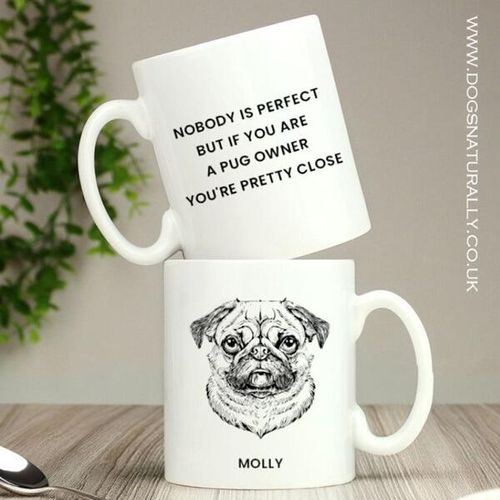 Elegant Personalised Pug Mug