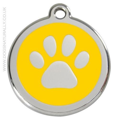 Red Dingo - Yellow Paw Print Tags - 3 Sizes