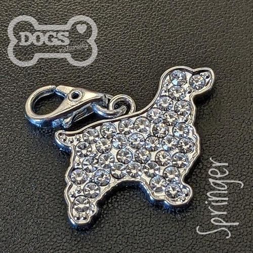 Springer Spaniel Crystal Dog Charm