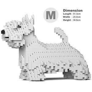 Scottish Terrier - Lego Inspired Brick Building Kit (White Medium)