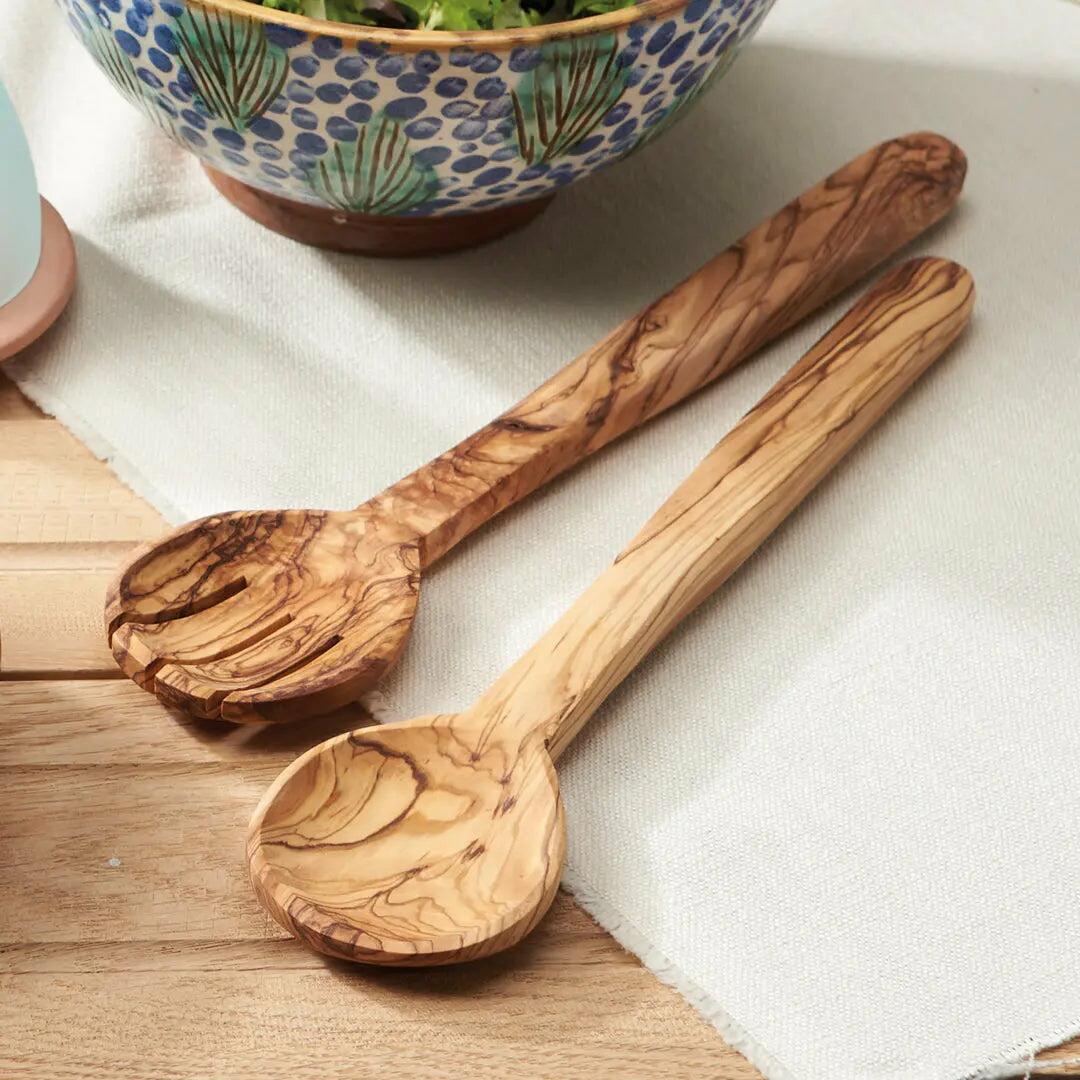 Kenya Olivewood Salad Servers | Handcrafted, Sustainable - View #5