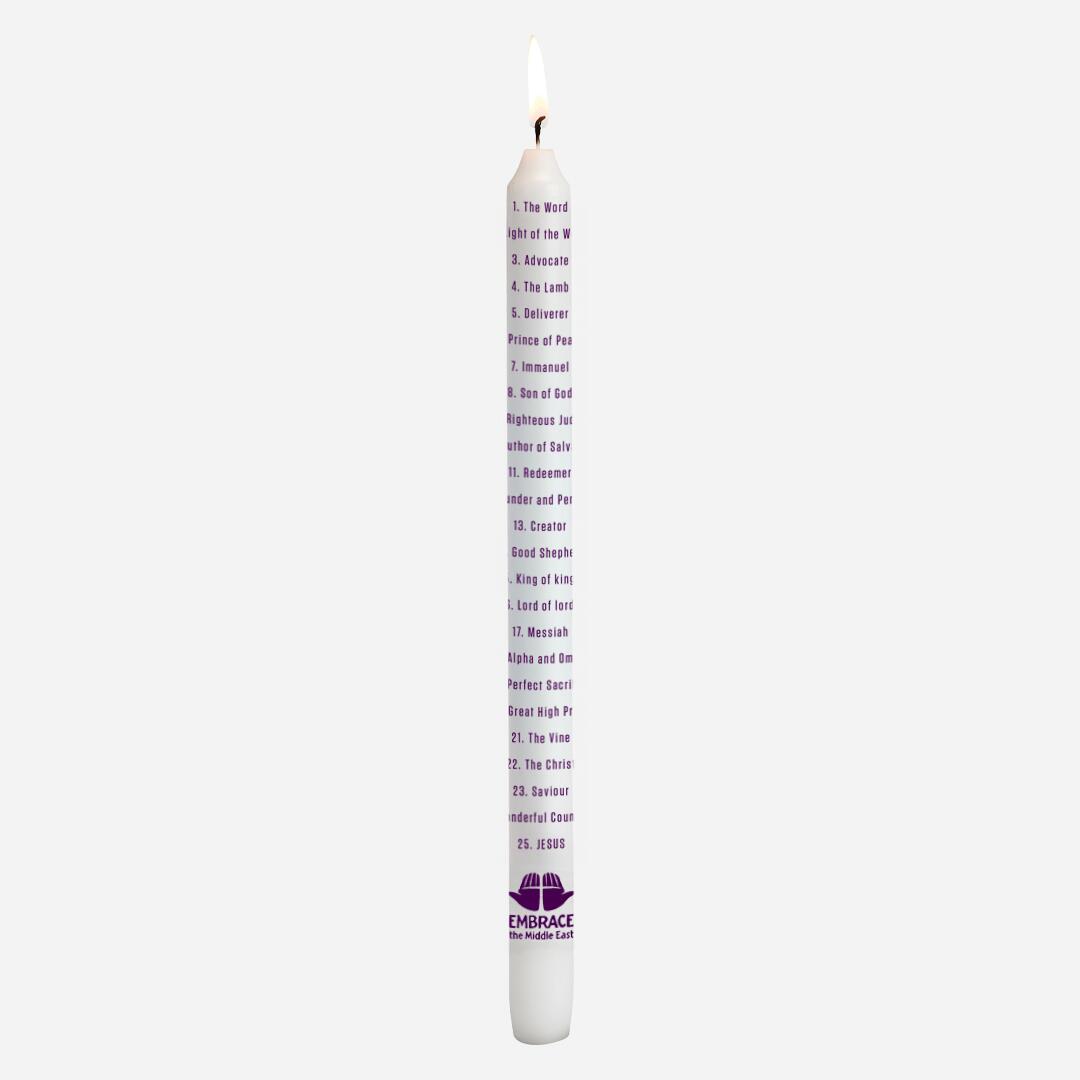 Embrace the Middle East - Advent Products - Names of Jesus Advent Candle