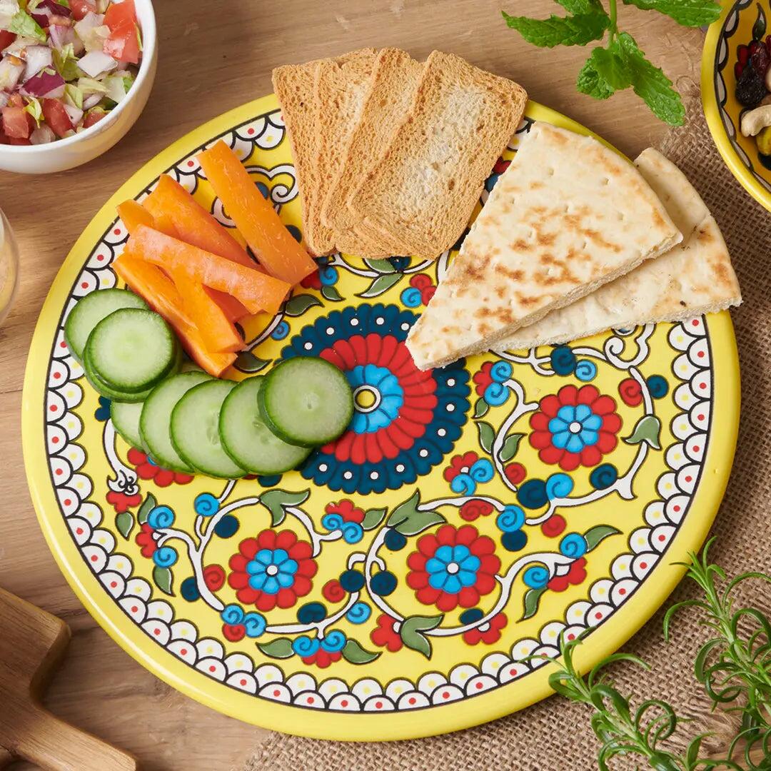 Homeware Palestinian Ceramic Platter - Vibrant Yellow