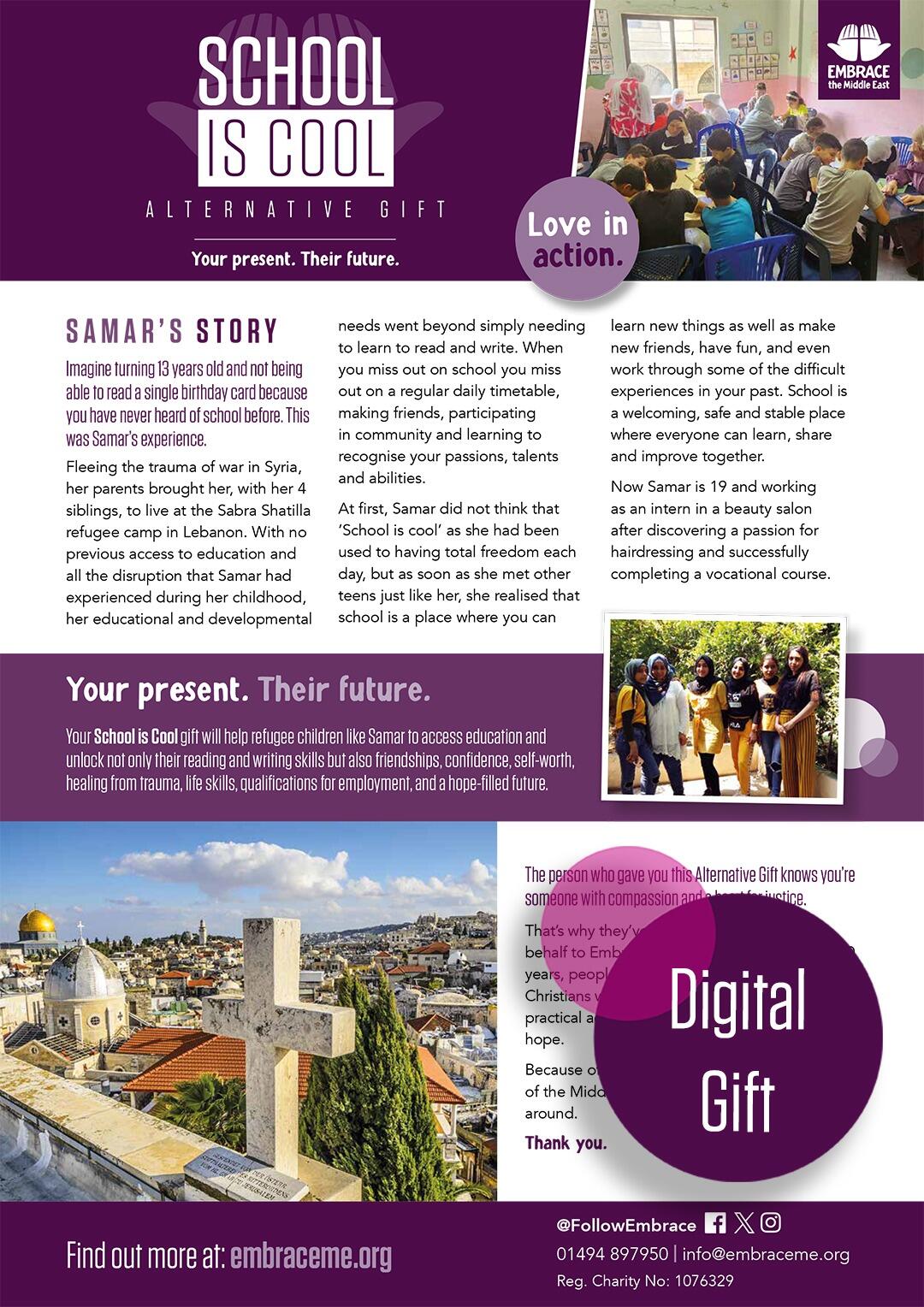 Embrace the Middle East - Digital Alternative Gift - School is Cool