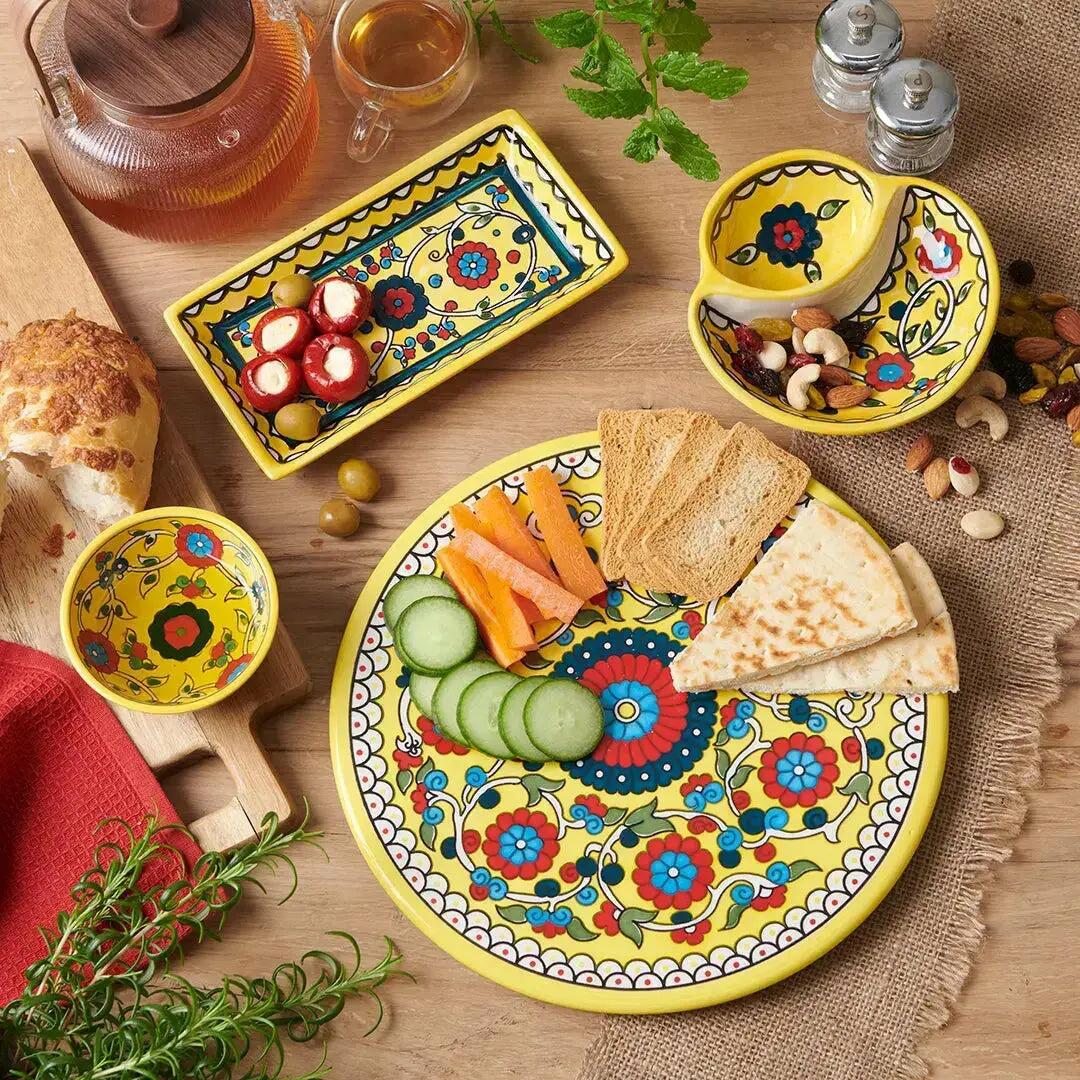 Homeware Palestinian Ceramic Platter - Vibrant Yellow
