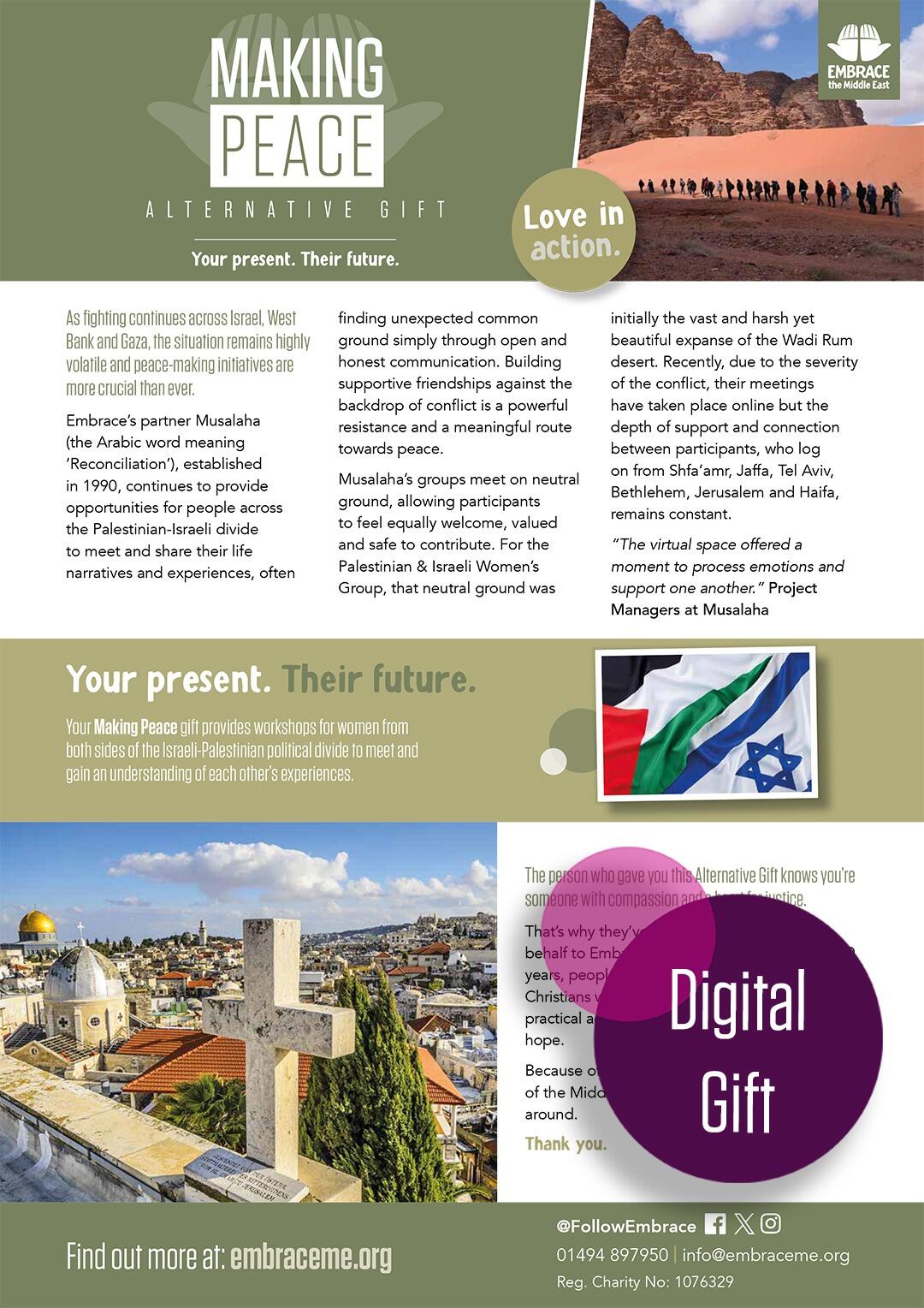 Embrace the Middle East - Digital Alternative Gift - Making Peace