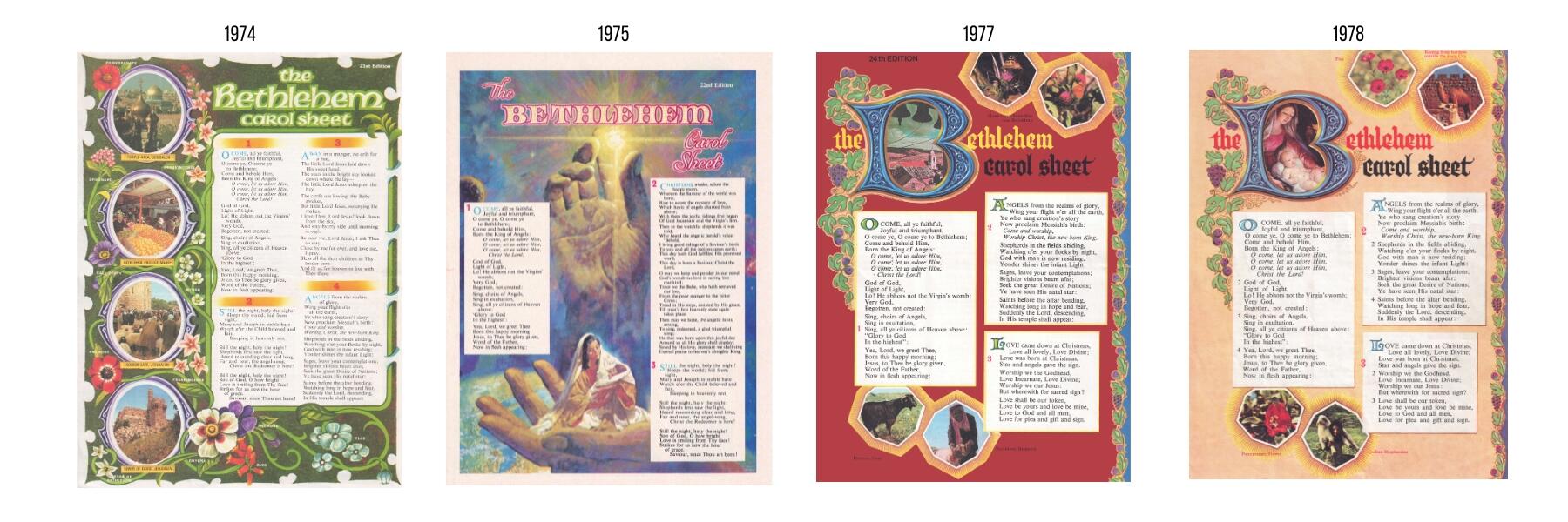 Bethlehem Carol Sheet 1975-1979