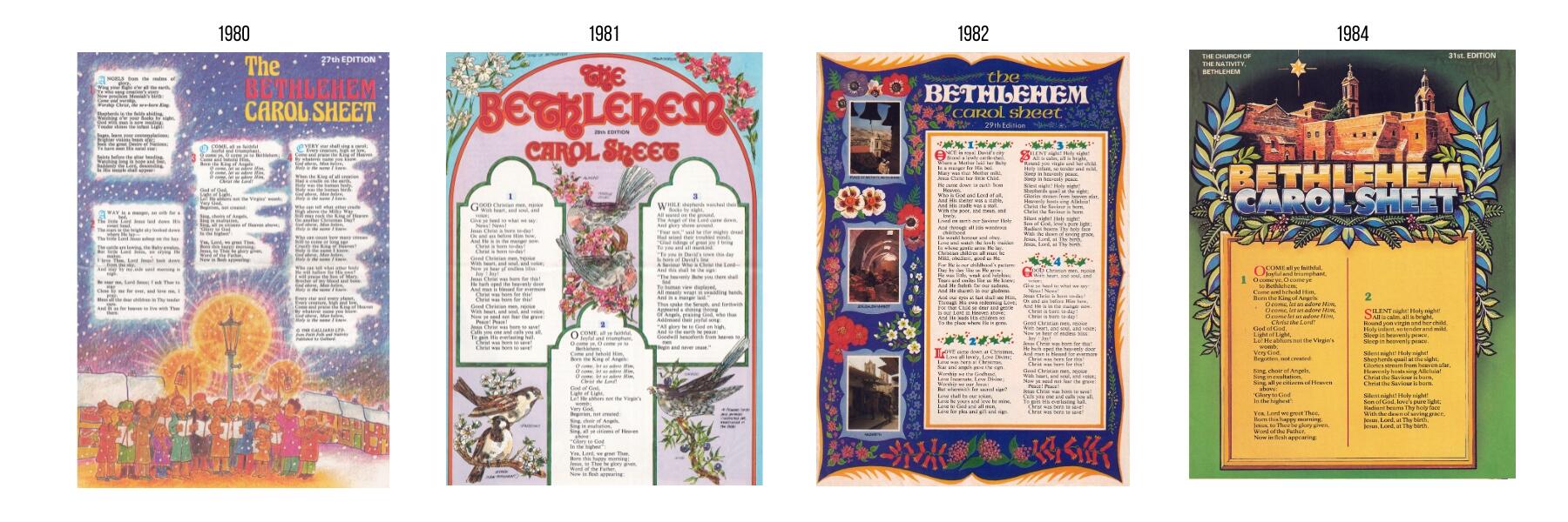 Bethlehem Carol Sheet 1980-1985