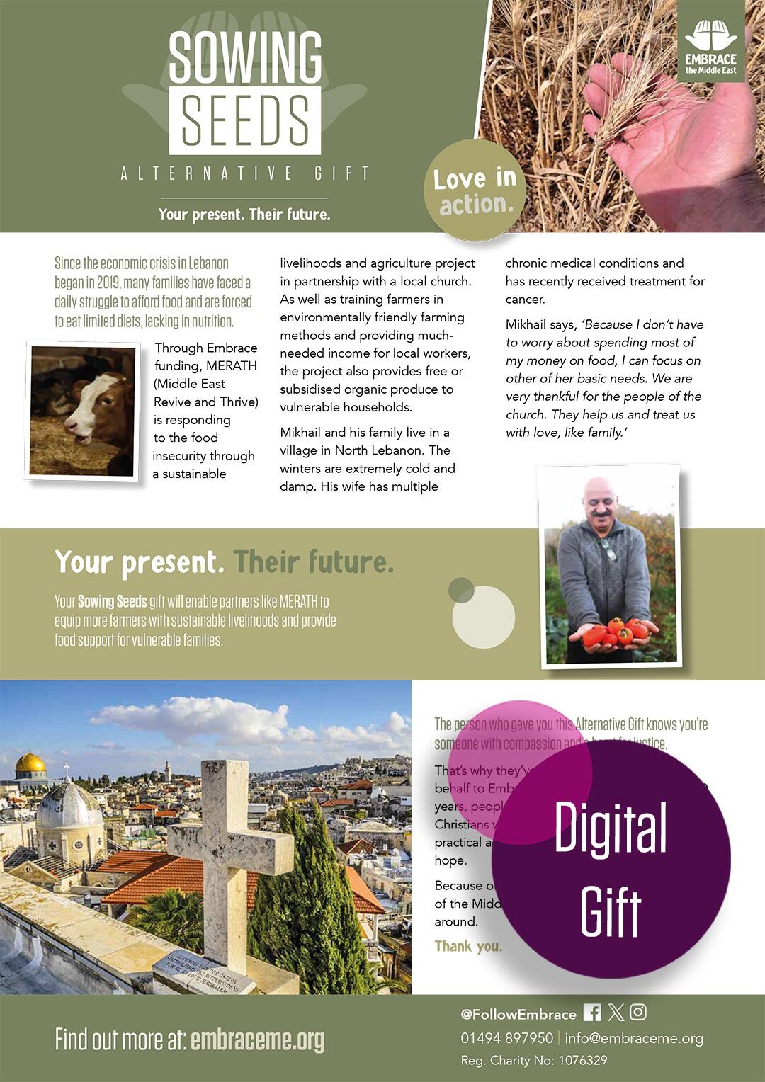 Embrace the Middle East - Digital Alternative Gift - Sowing Seeds