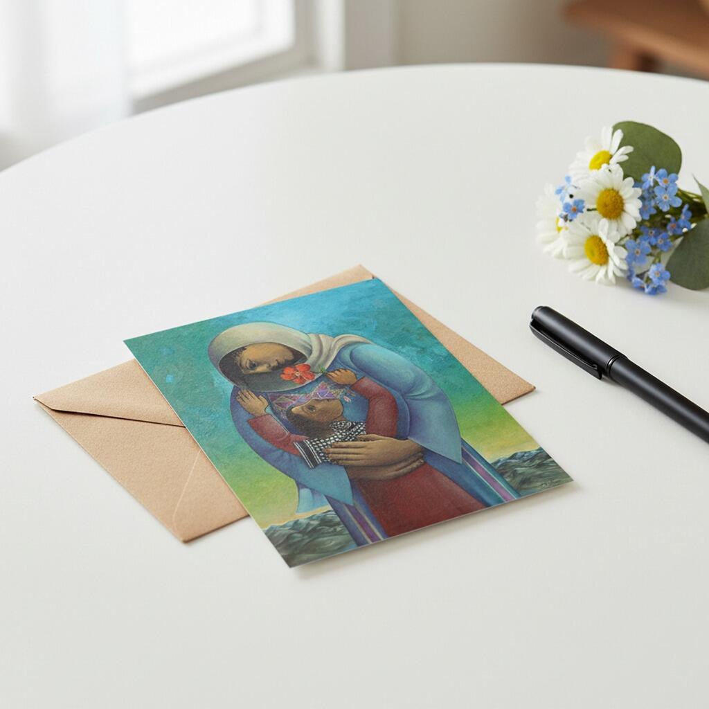 Mothers day, Sliman Mansour. Single Notecard with envelope, blank inside for your own message