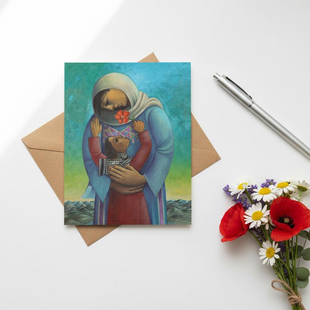 Mothers day, Sliman Mansour. Single Notecard with envelope, blank inside for your own message