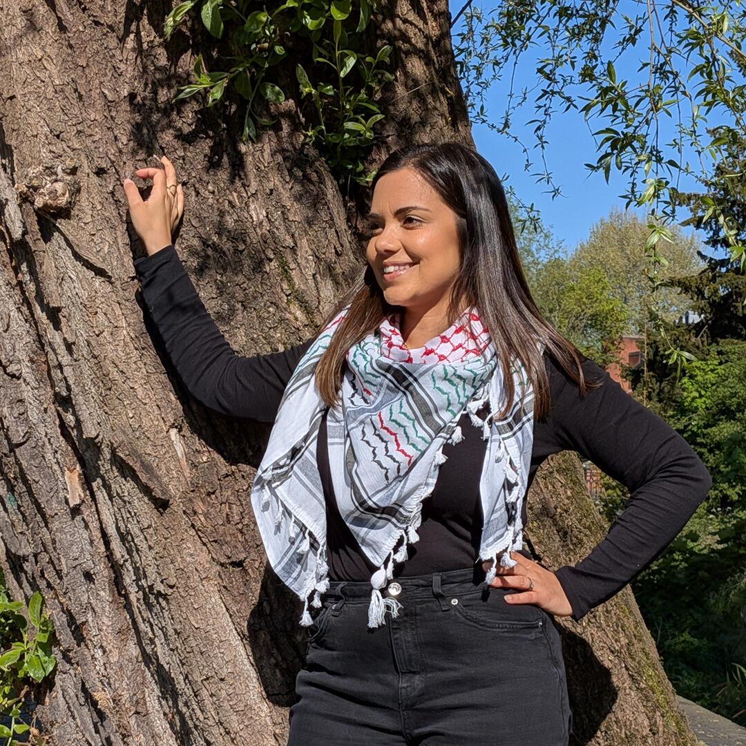 Palestinian Keffiyeh Scarf - Black, White, Red & Green