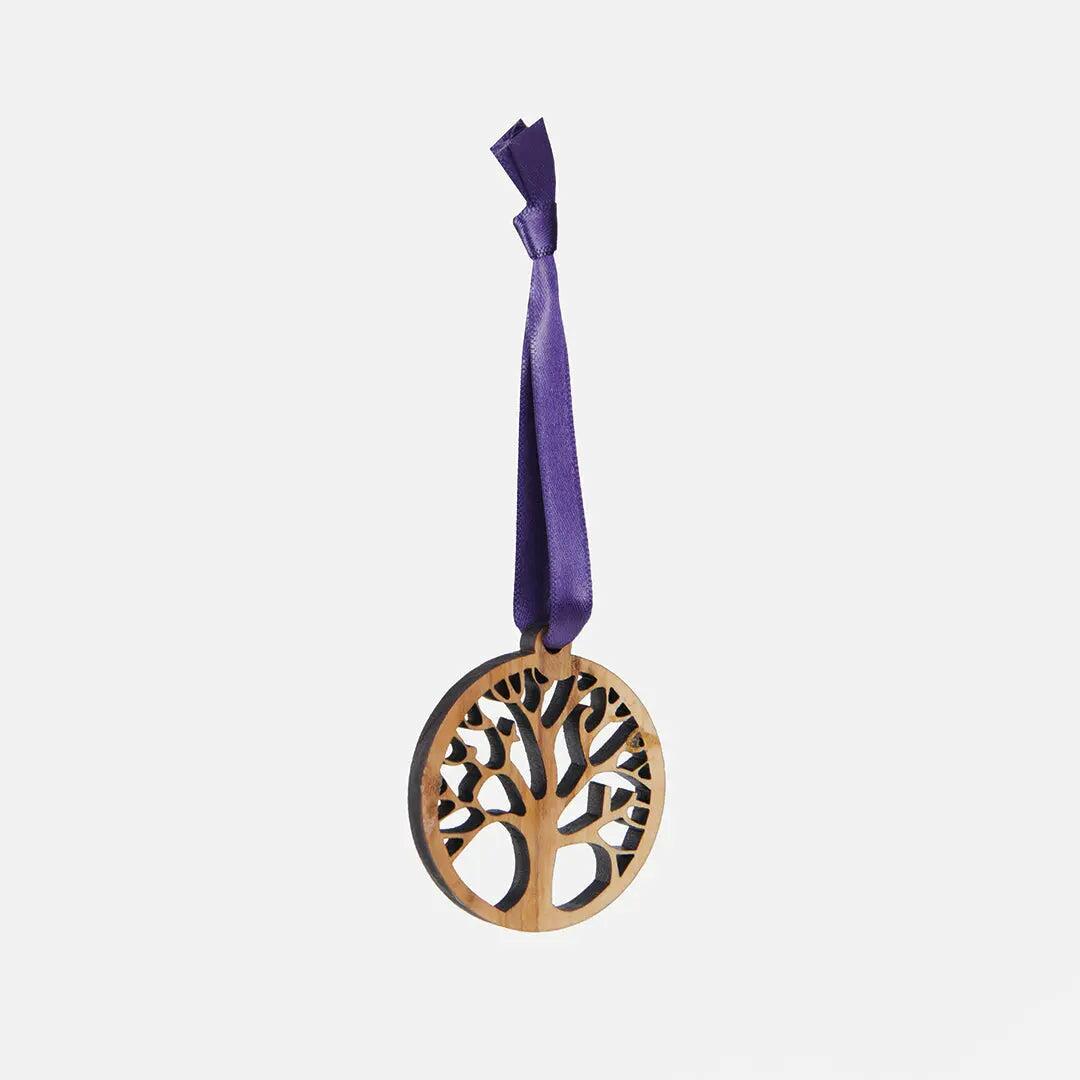 Hand-carved Bethlehem olive wood Olive Tree hanging decoration