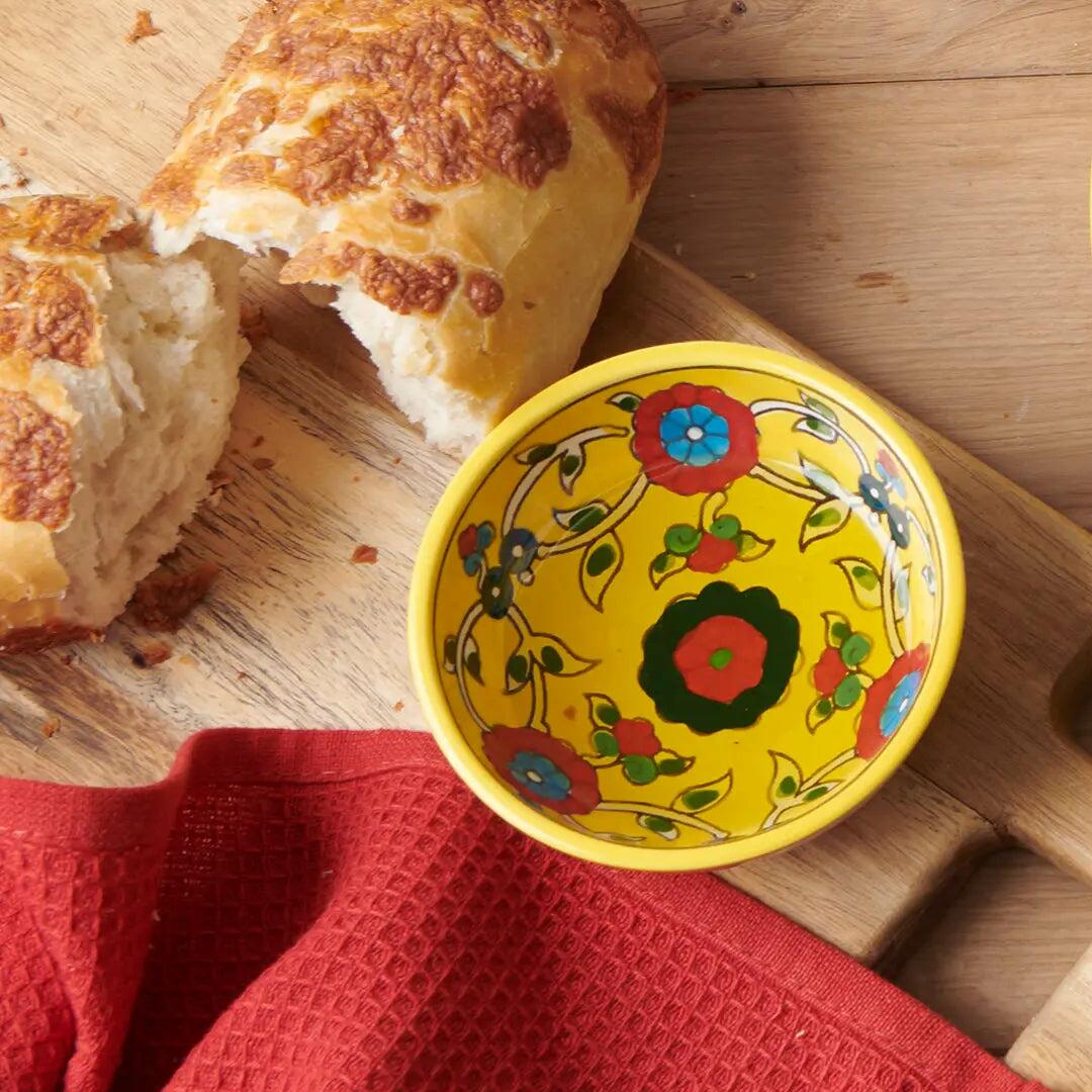 Homeware Palestinian Ceramic Dipping Bowl - Vibrant Yellow