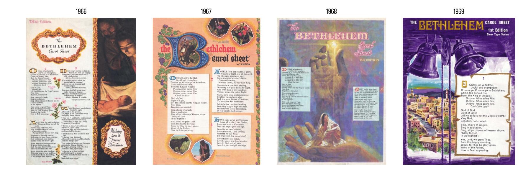 Bethlehem Carol Sheet 1965-1969