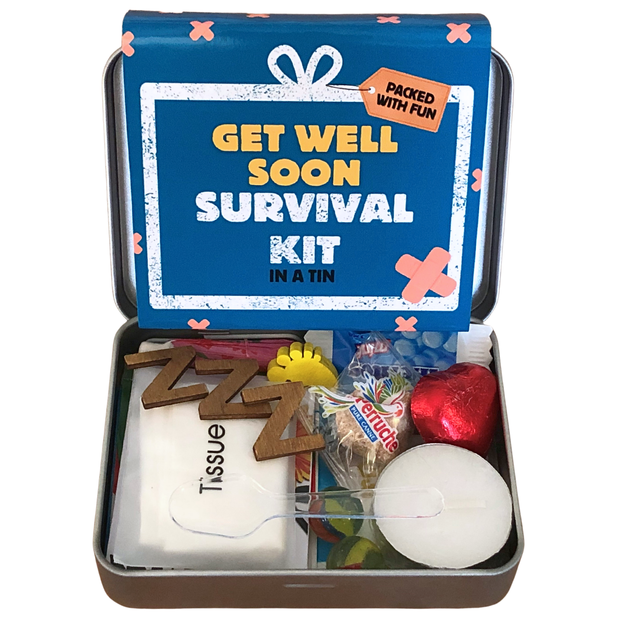 Get Well Soon Survival Kit in a Tin | Funny & Thoughtful Light-Hearted Gift