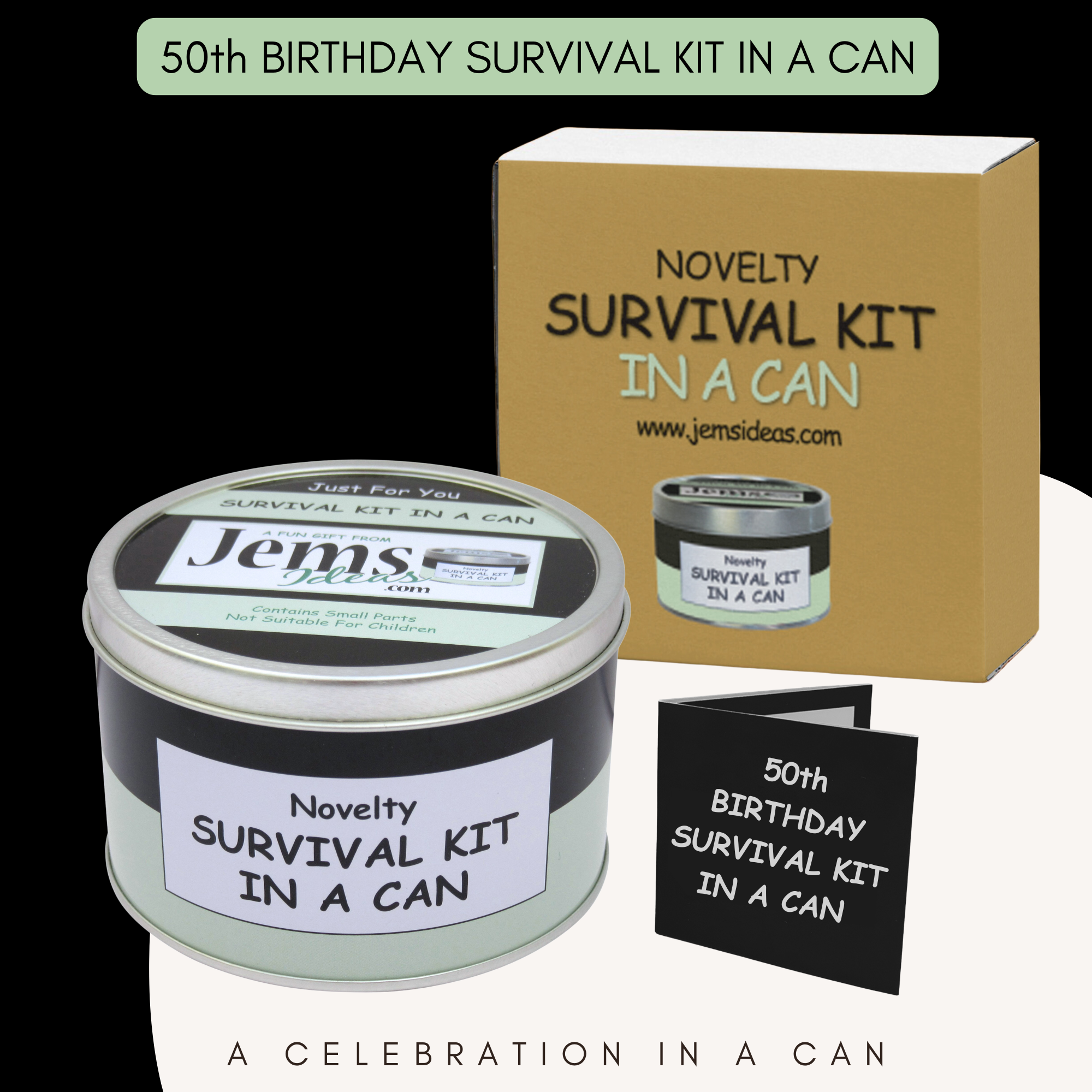 Geburtstag Survival Kit In A Can - Lustiges Geschenk-Set Mit Karte, Ca. 10 X 6 Cm