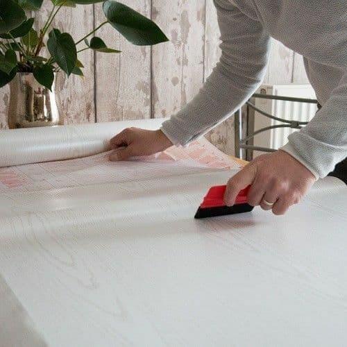 Alkor White Pearlwood Woodgrain Sticky Back Plastic Self Adhesive Vinyl 