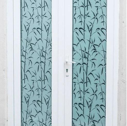 15m X 45cm ALKOR WHITE BAMBOO FROSTED PRIVACY GLASS WINDOW STATIC CLING ...