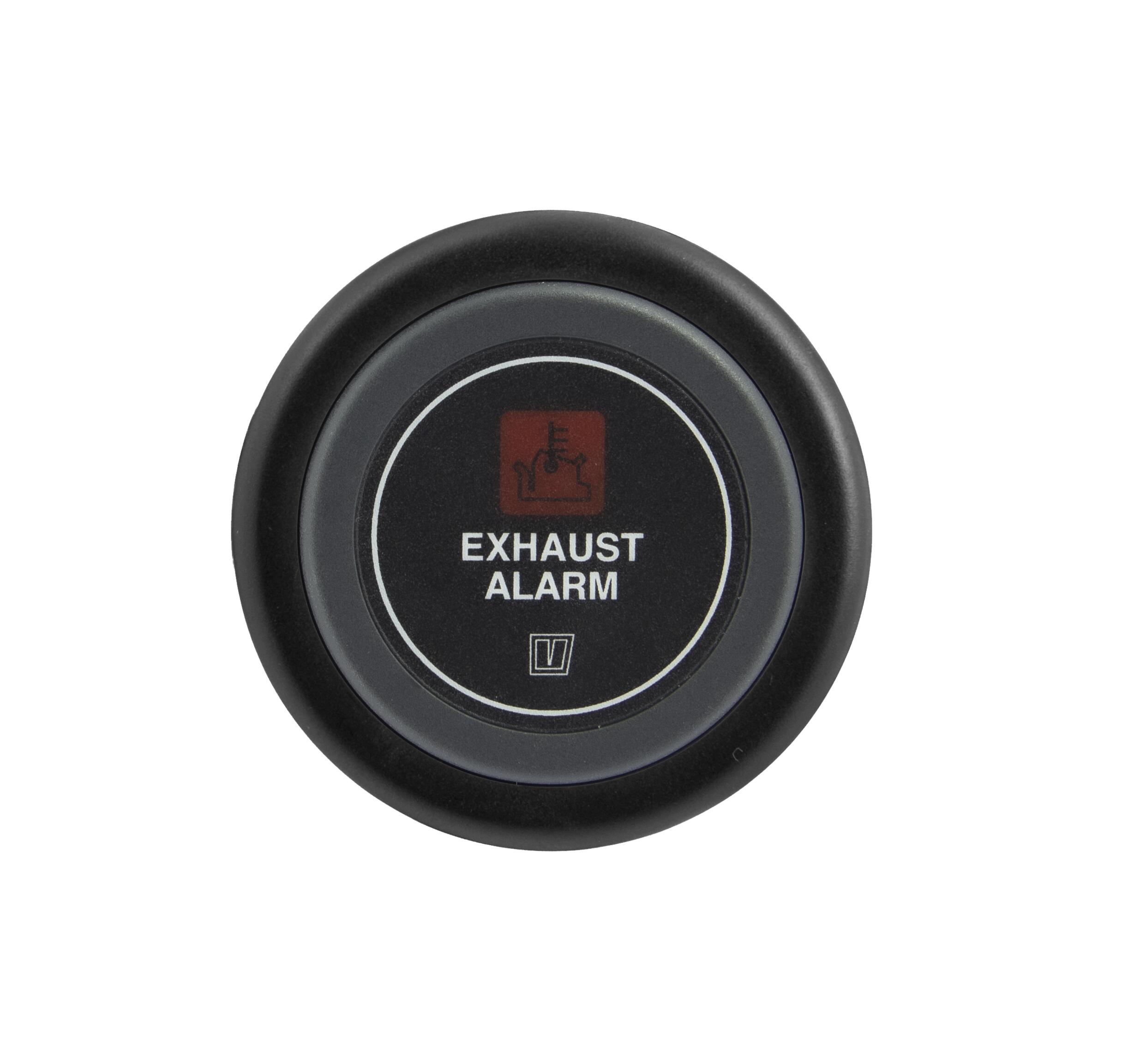 VETUS exhaust temperature alarm, black, 12V, cut-out size 52mm