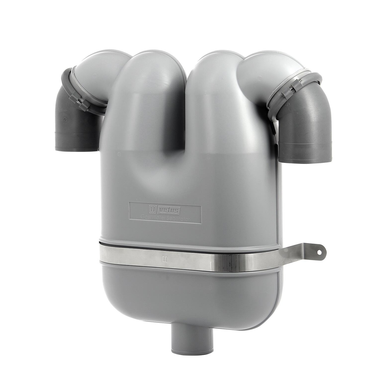 VETUS gas/water separator, 90mm rotating connections, 75mm drain