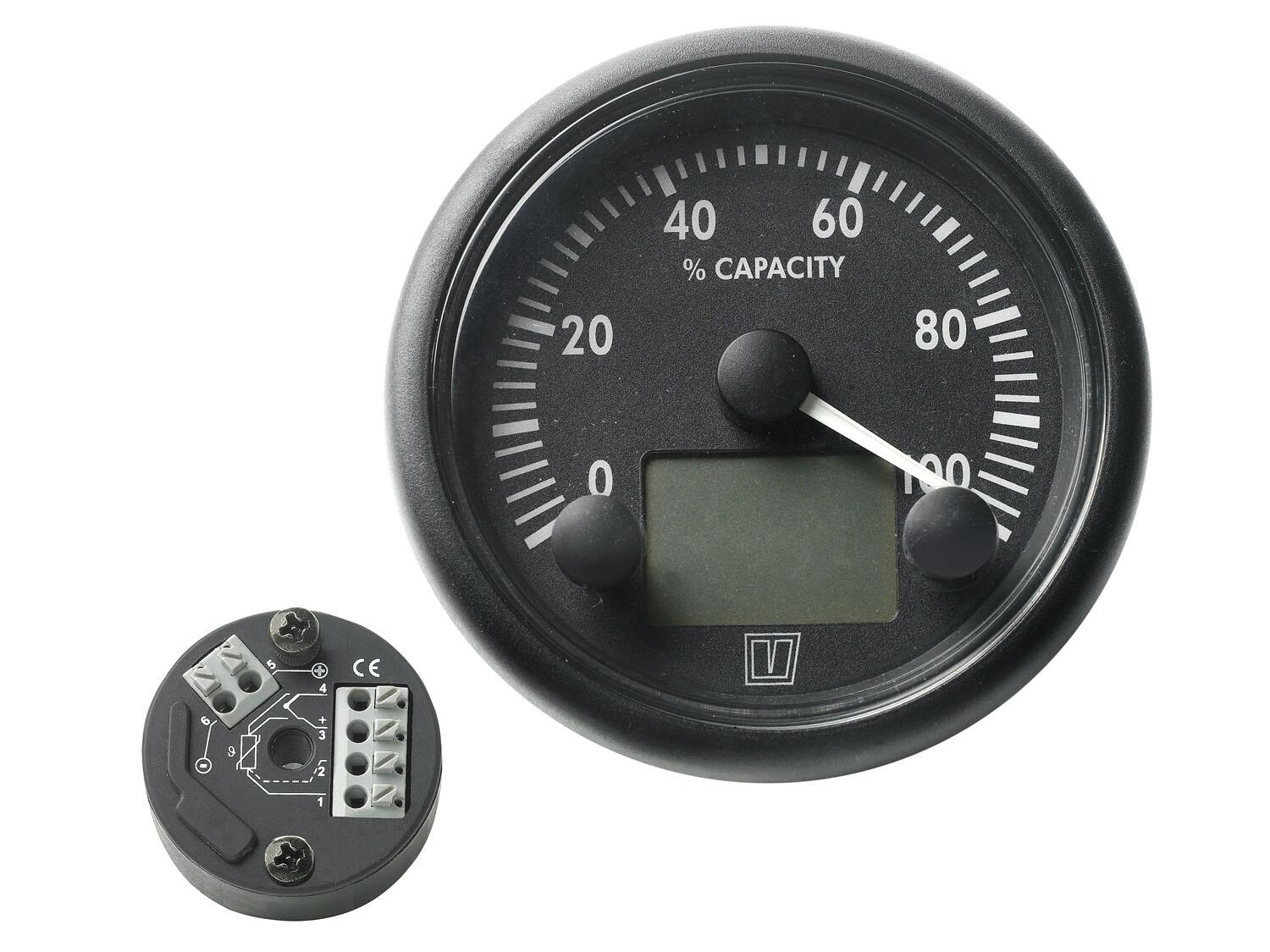 VETUS battery monitor 12/24V, with 200A shunt, black