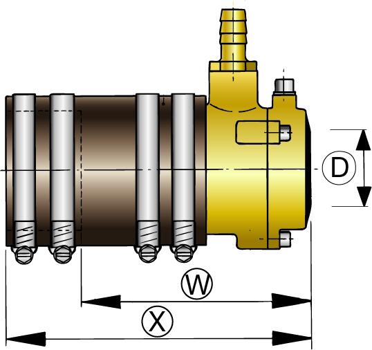Bronze flexible inner bearing, 35mm diameter, with dual lip seal