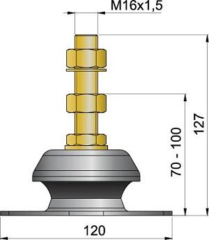 Flexible engine mounting type 35V